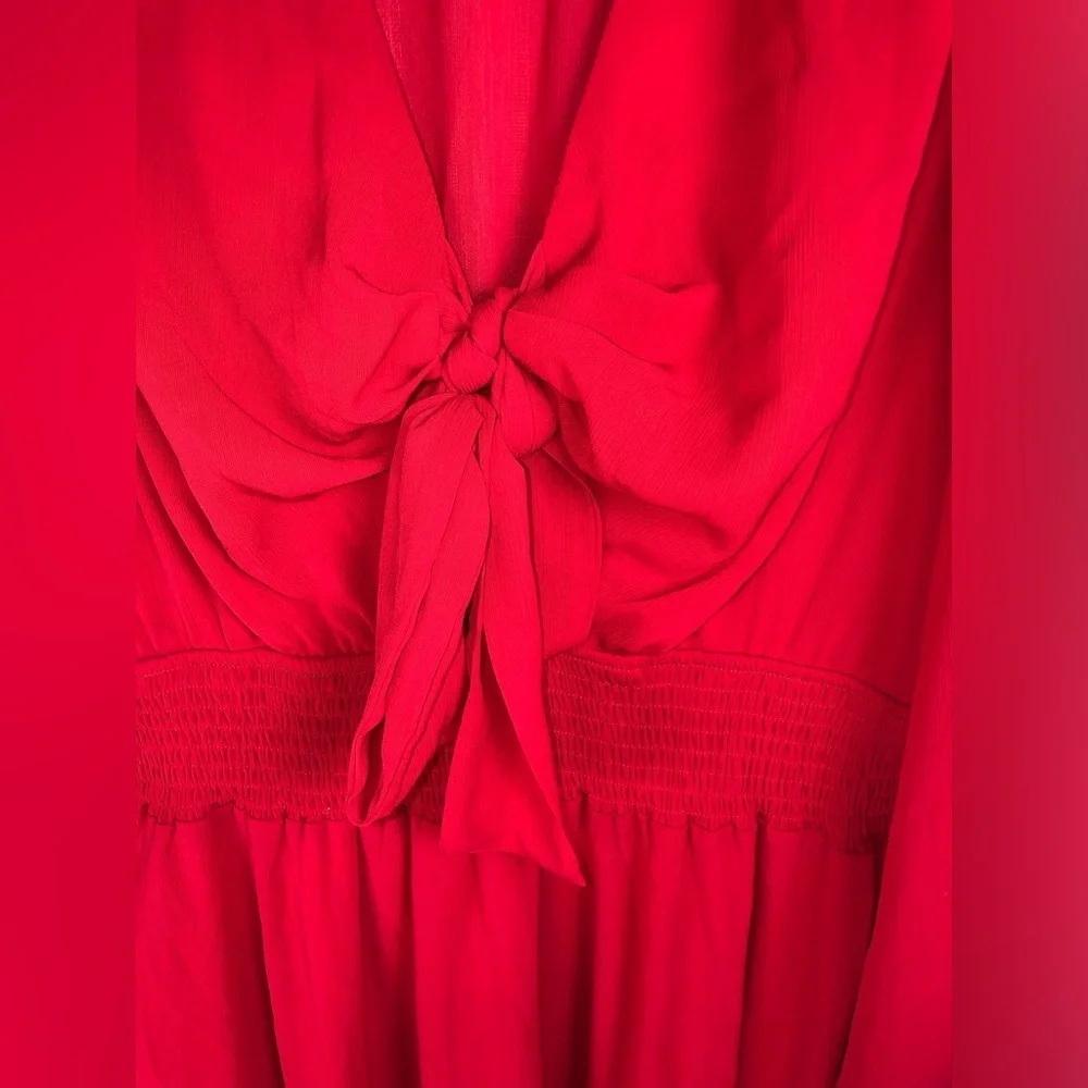 Chic Red Long Sleeve Dress - Picture 3 of 10